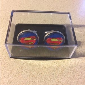 Superman inspired cuff links.